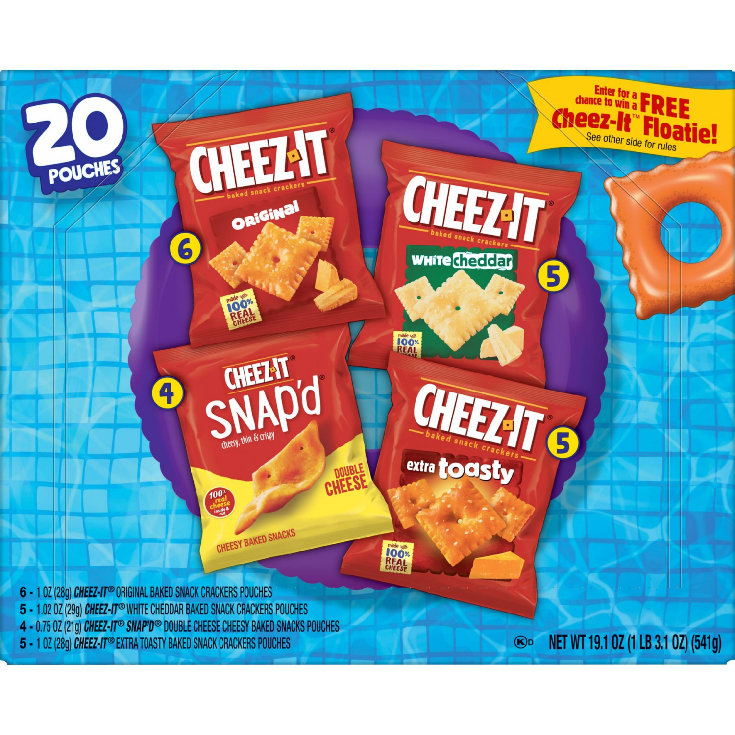 slide 4 of 8, Cheez-It Cheese Crackers Variety Pack, 20 ct