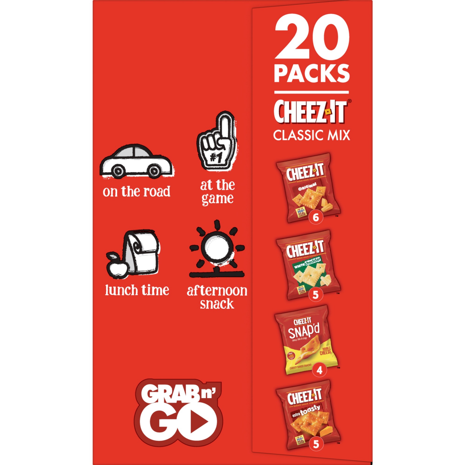 slide 8 of 8, Cheez-It Cheese Crackers Variety Pack, 20 ct