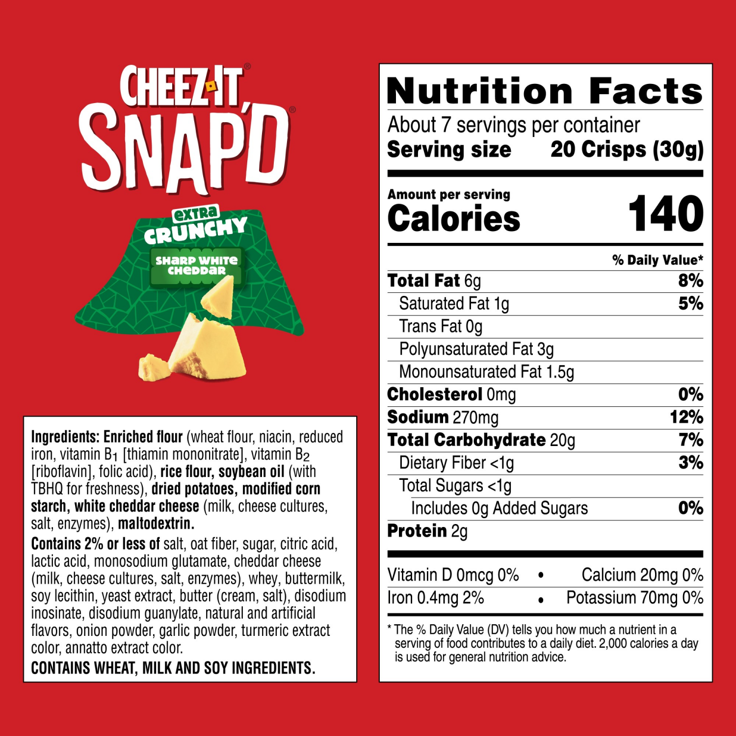 slide 7 of 8, Cheez-It Snap'd Sharp White Cheddar Cheese Cracker Chips, 7.5 oz