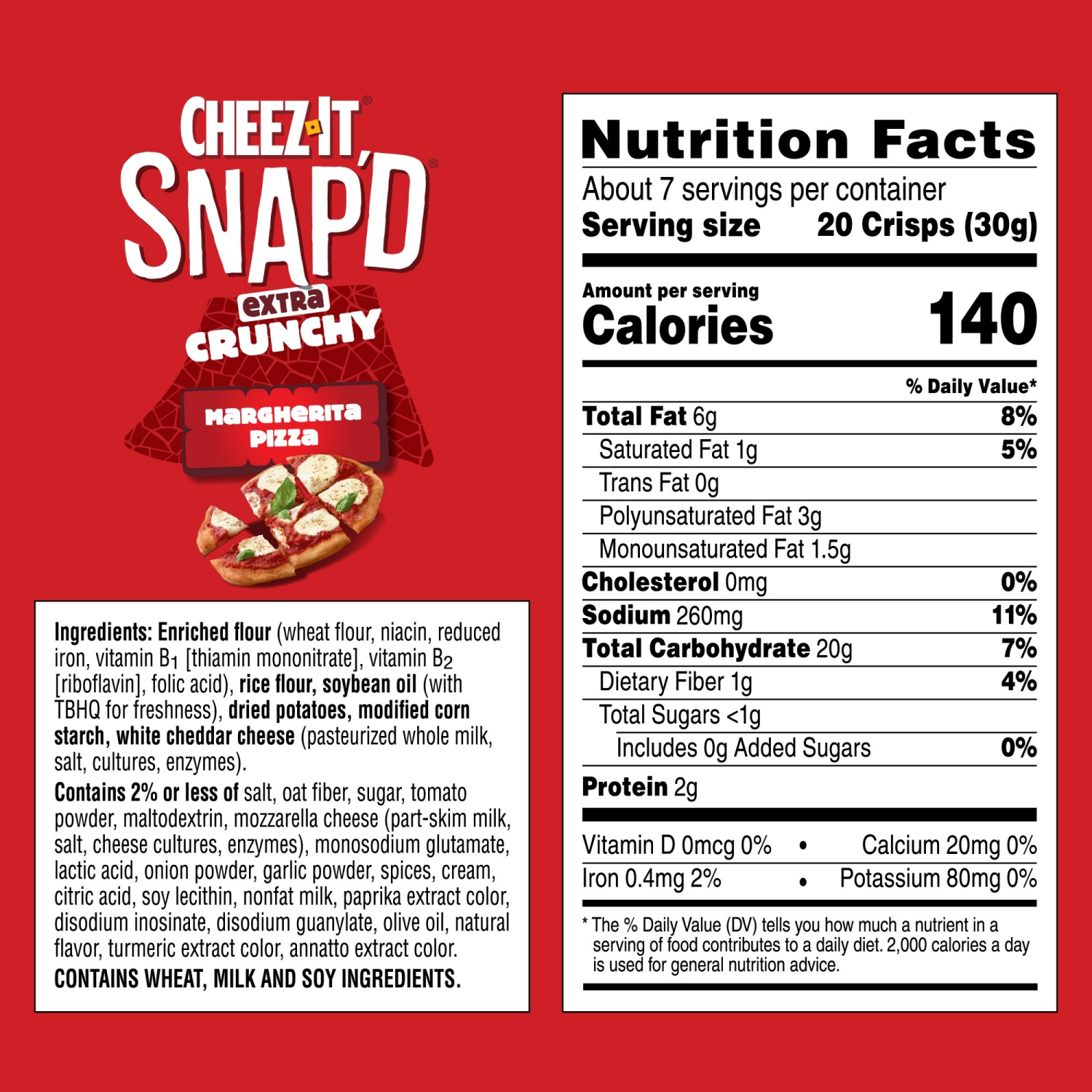 slide 7 of 8, Cheez-It Snap'd Margherita Pizza Cheesy Cracker Crisps, 7.5 oz