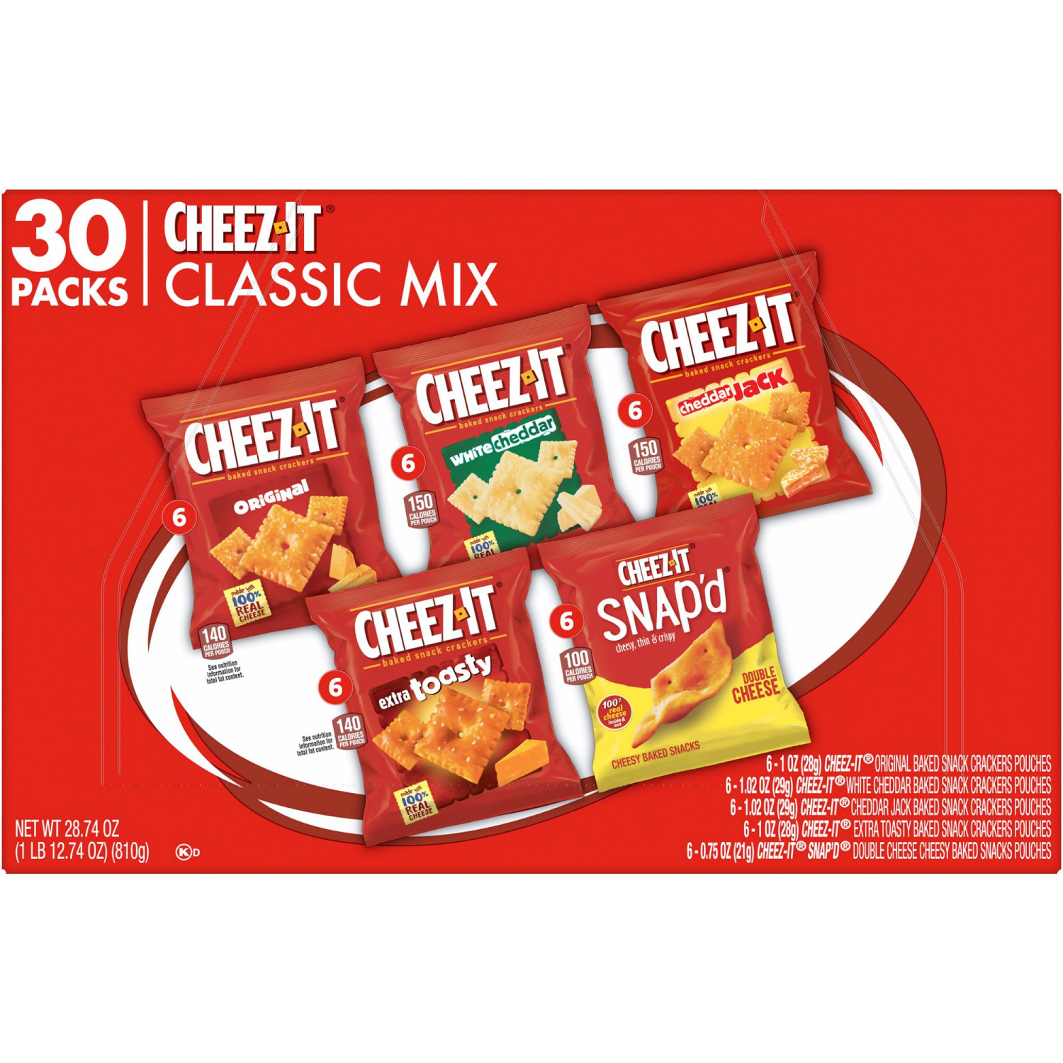 slide 5 of 6, Cheez-It Variety Pack Cheese Crackers, 30 ct