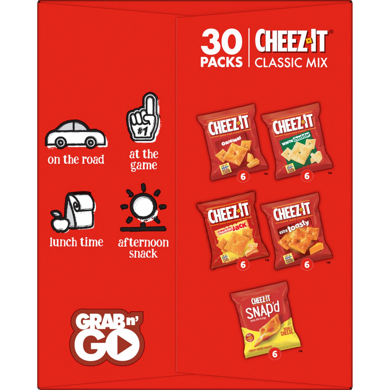 slide 6 of 6, Cheez-It Variety Pack Cheese Crackers, 30 ct