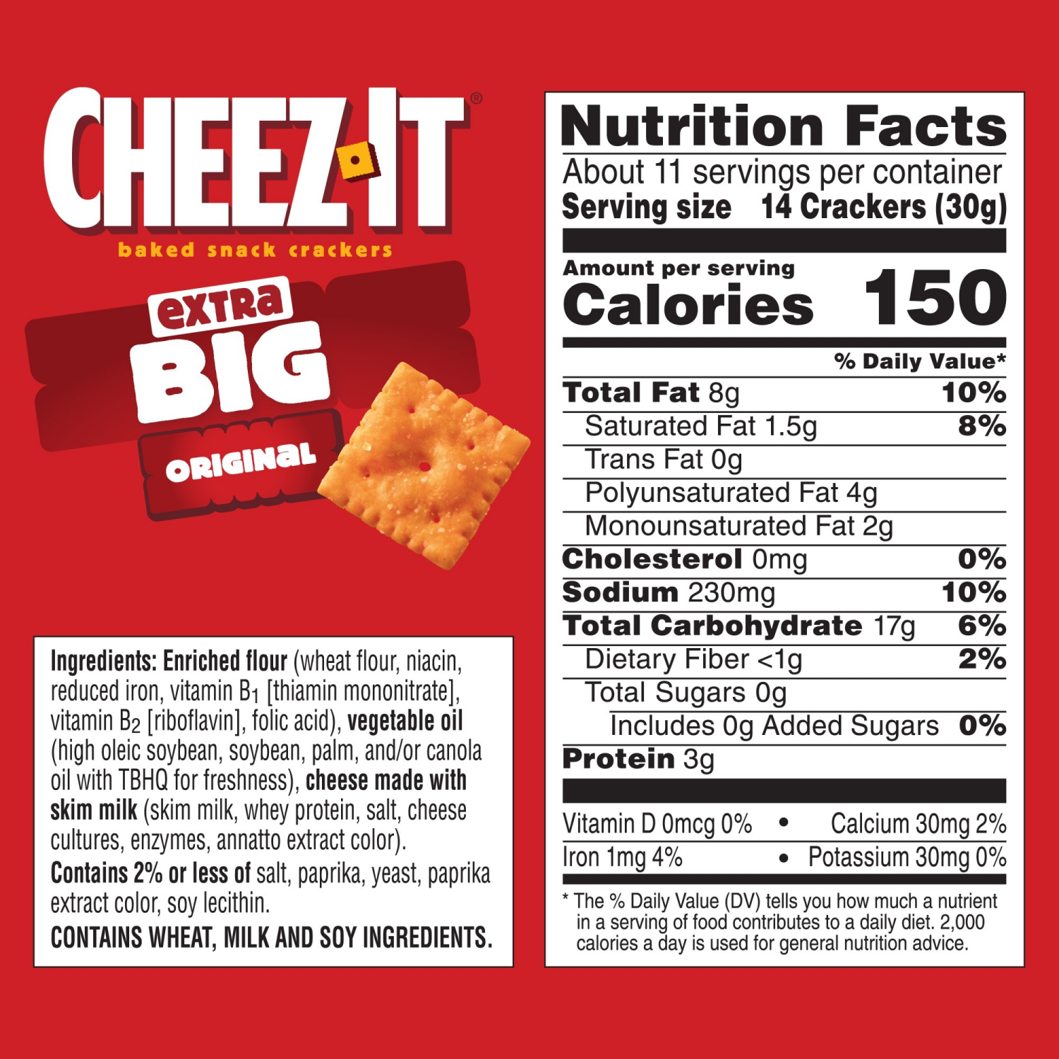 slide 7 of 8, Cheez-It Extra Big Cheese Crackers, 11.7 oz