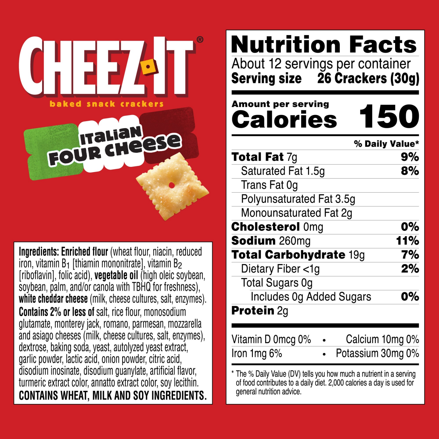 slide 7 of 8, Cheez-It Italian Four Cheese Crackers, 12.4 oz