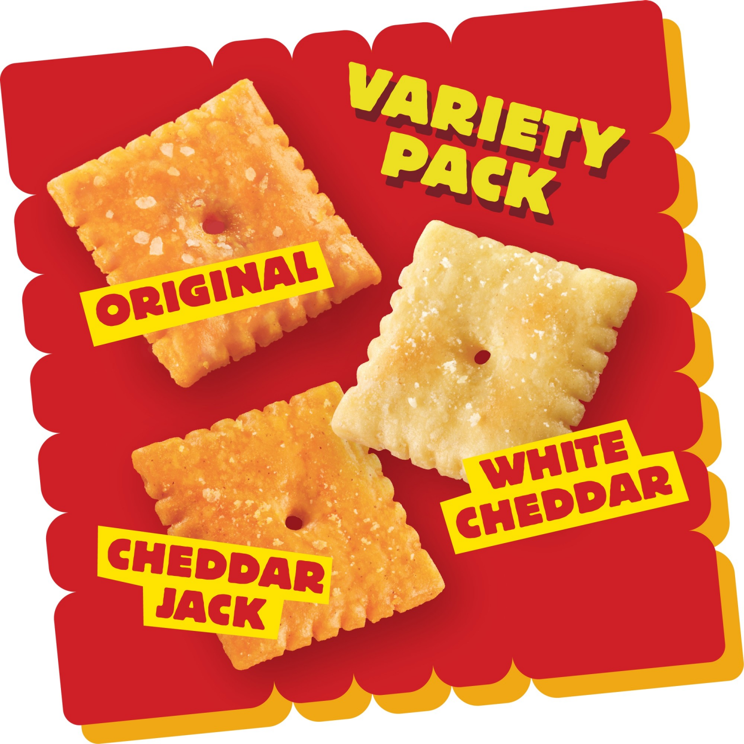 slide 4 of 8, Cheez-It 12 Packs Baked Original/White Cheddar/Cheddar Snack Crackers 12 ea, 12 ct