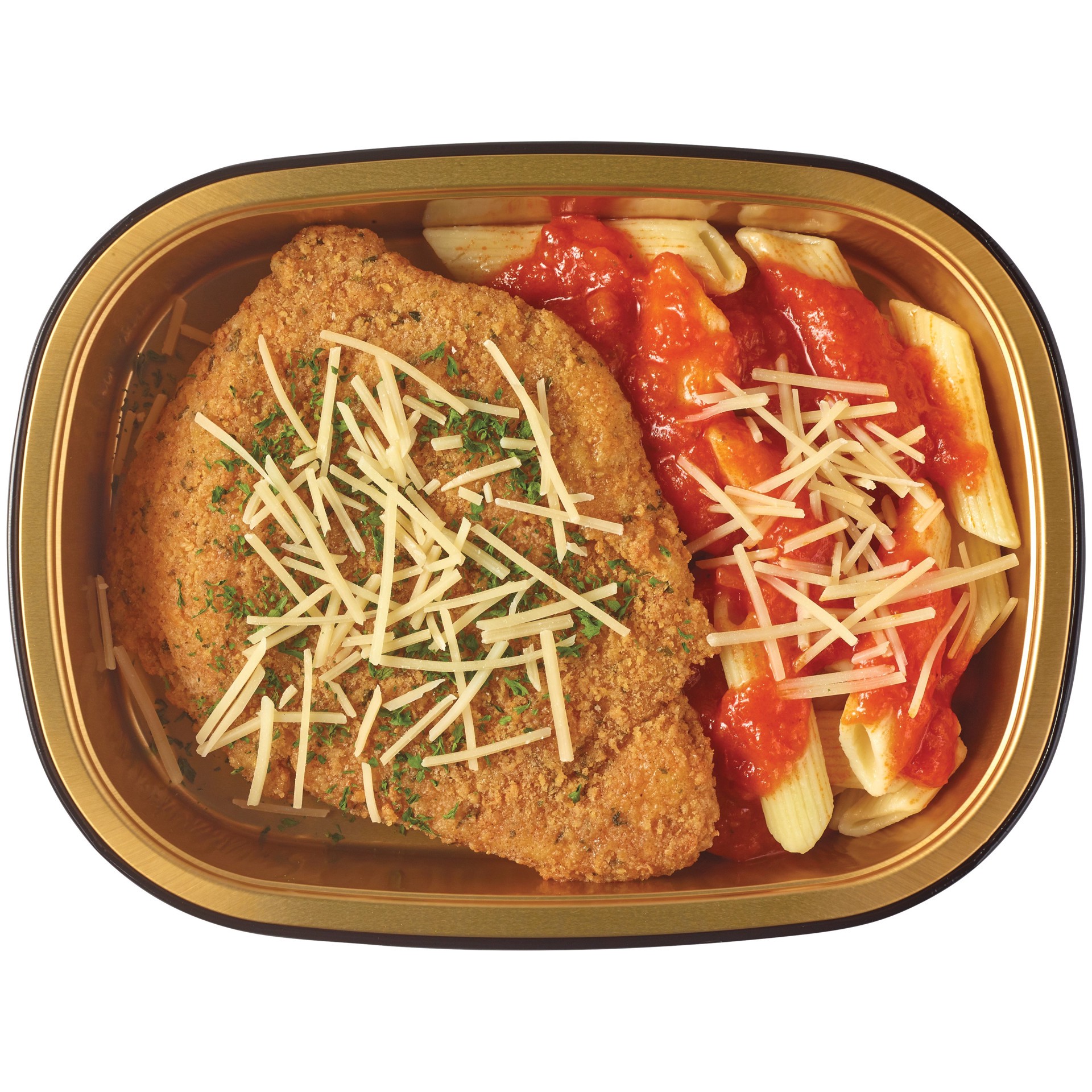 slide 1 of 1, Meal Simple by H-E-B Parmesan Breaded Chicken Breast & Penne Pasta, per lb