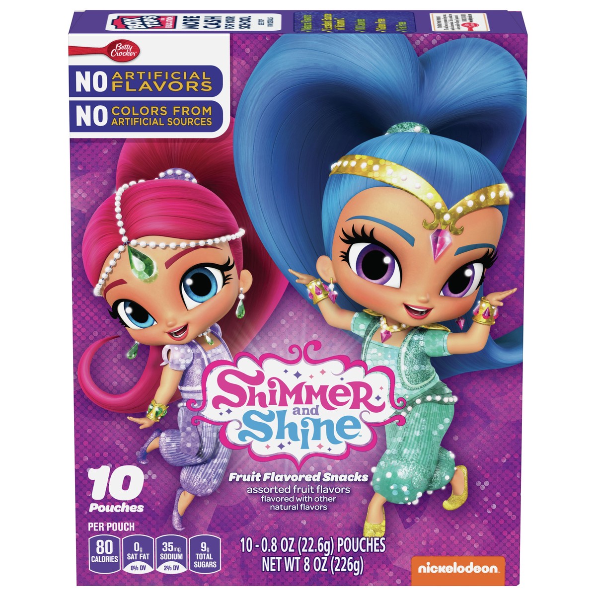 slide 1 of 12, Shimmer and Shine Betty Crocker Shimmer and Shine Fruit Flavored Snacks 10Ct Carton, 10 ct, 8 oz, 10 ct