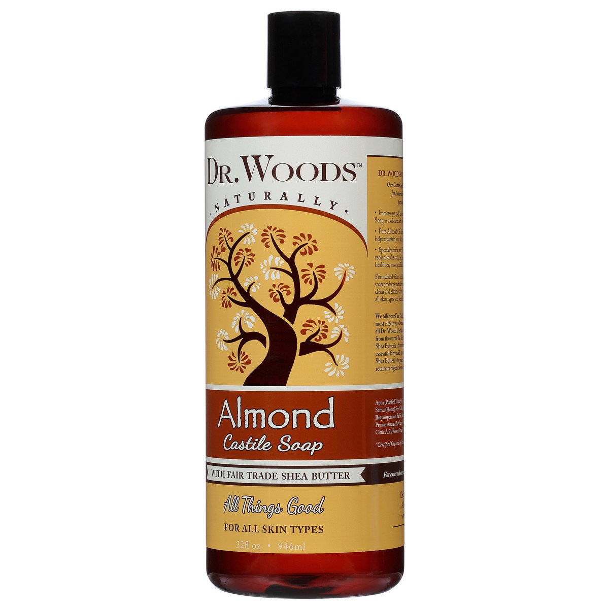 slide 3 of 11, Dr. Woods All Things Good Almond Castile Soap 32 oz, 32 oz