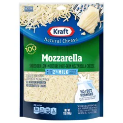 Kraft Mozzarella Shredded Cheese with 2% Milk, 7 oz Bag