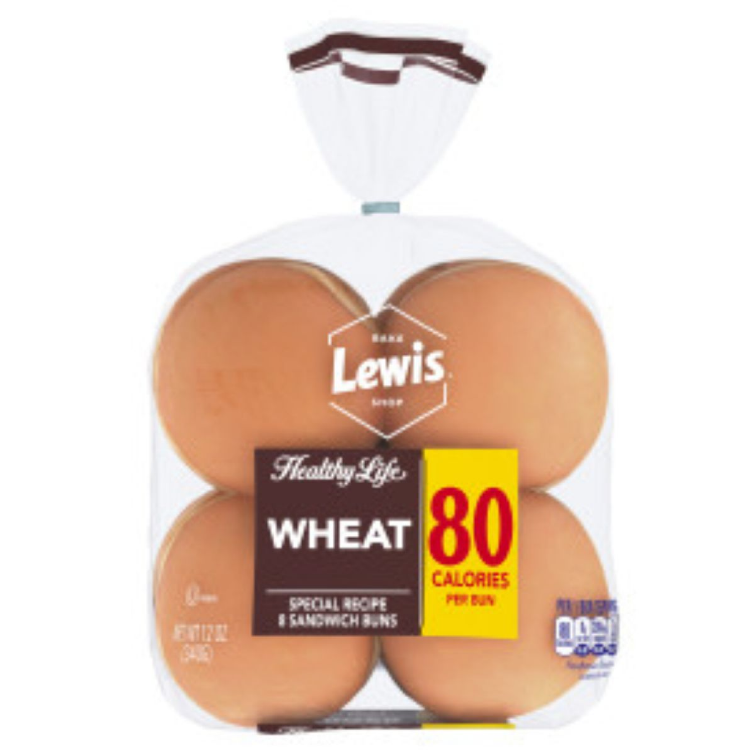 slide 5 of 5, Lewis Healthy Life Wheat Burger Sandwich Buns 8 ea, 12 oz