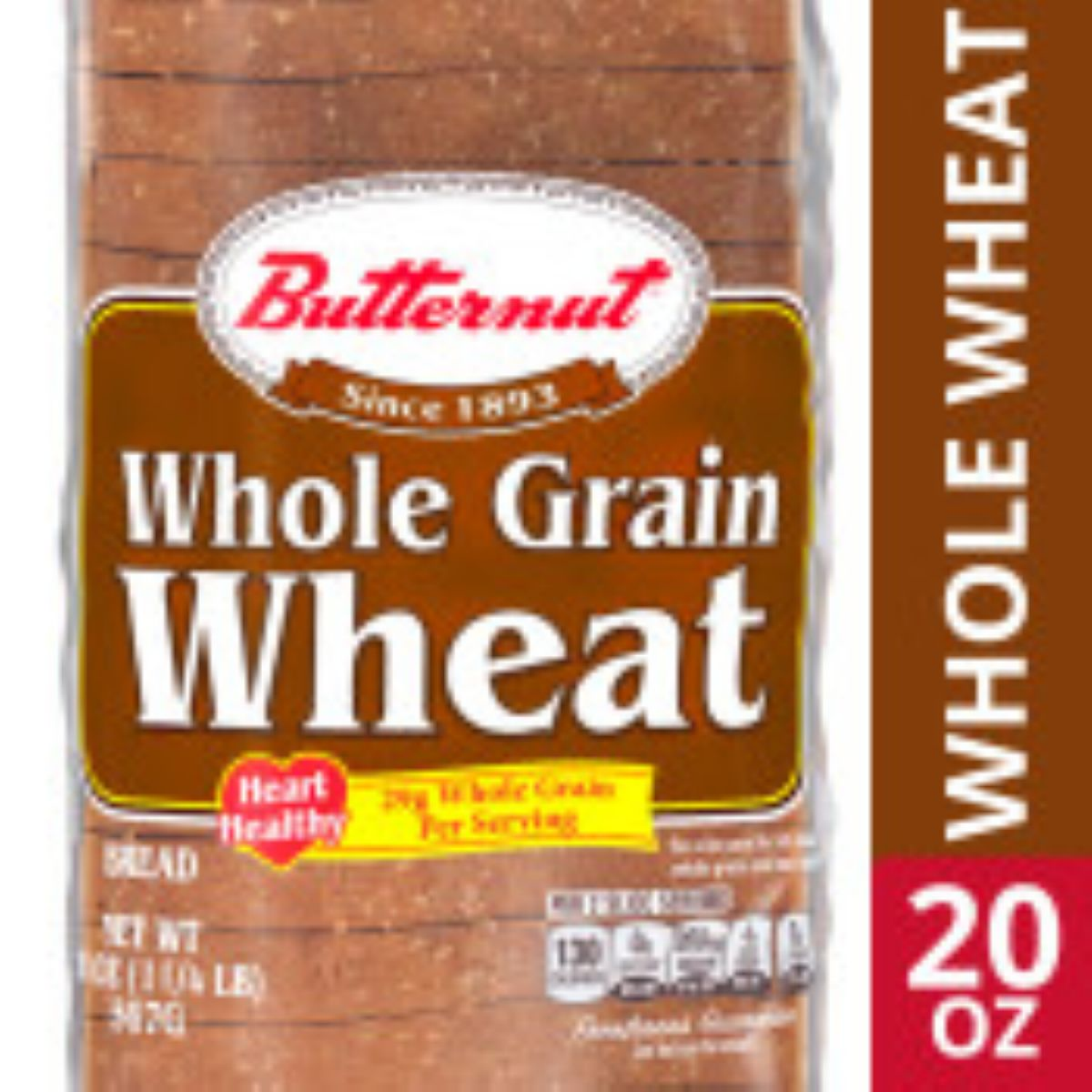slide 1 of 5, Butternut 100% Whole Wheat Bread 20 oz, 20 oz