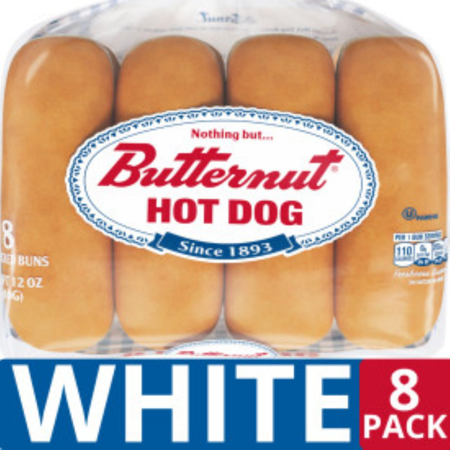 slide 1 of 8, Butternut Hot Dog Enriched Buns 8 ea, 8 ct