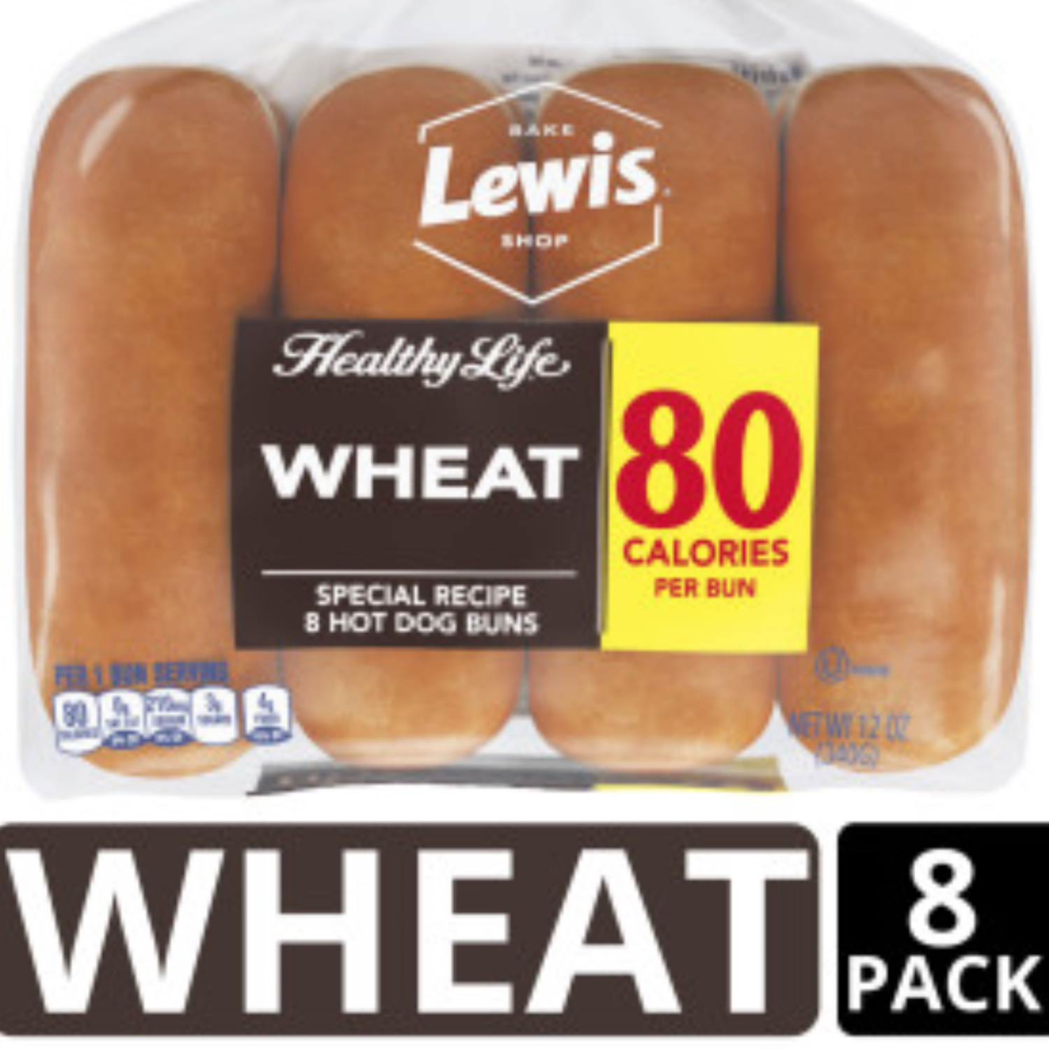 slide 5 of 5, Lewis Healthy Life Wheat Hot Dog Buns 8 ea, 8 ct
