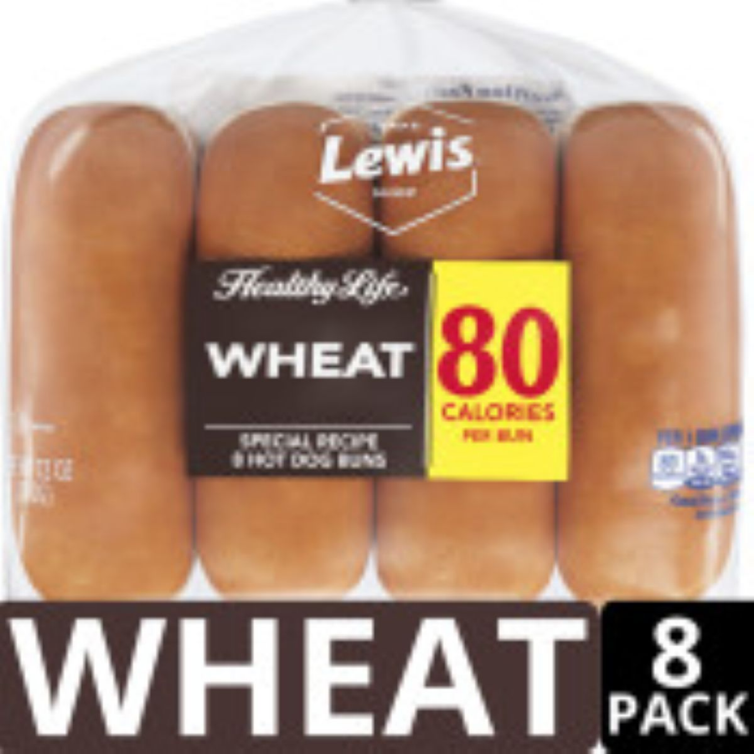 slide 1 of 5, Lewis Healthy Life Wheat Hot Dog Buns 8 ea, 8 ct