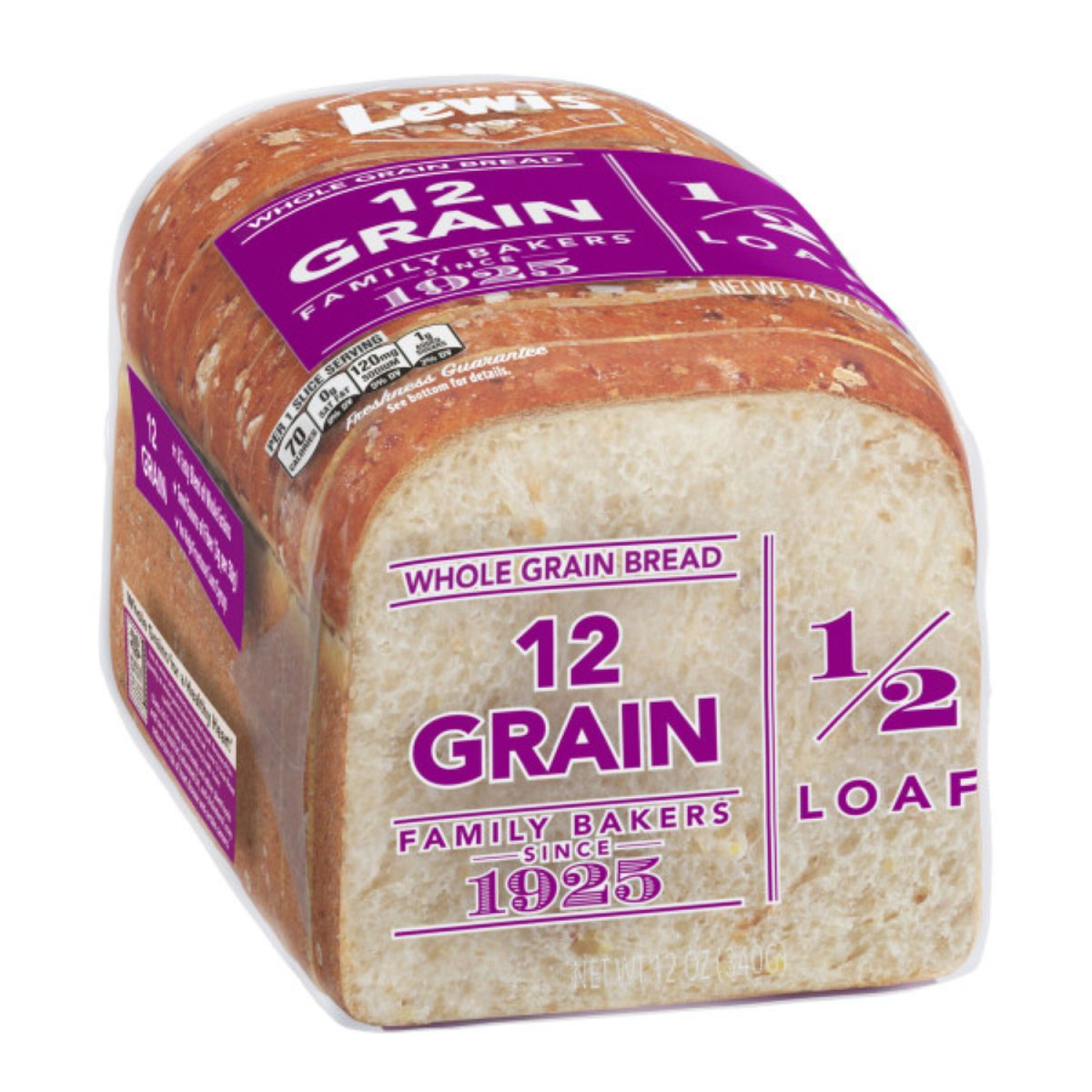 slide 6 of 8, Lewis 1/2 Loaf 12 Grain Bread 12 oz, 12 oz