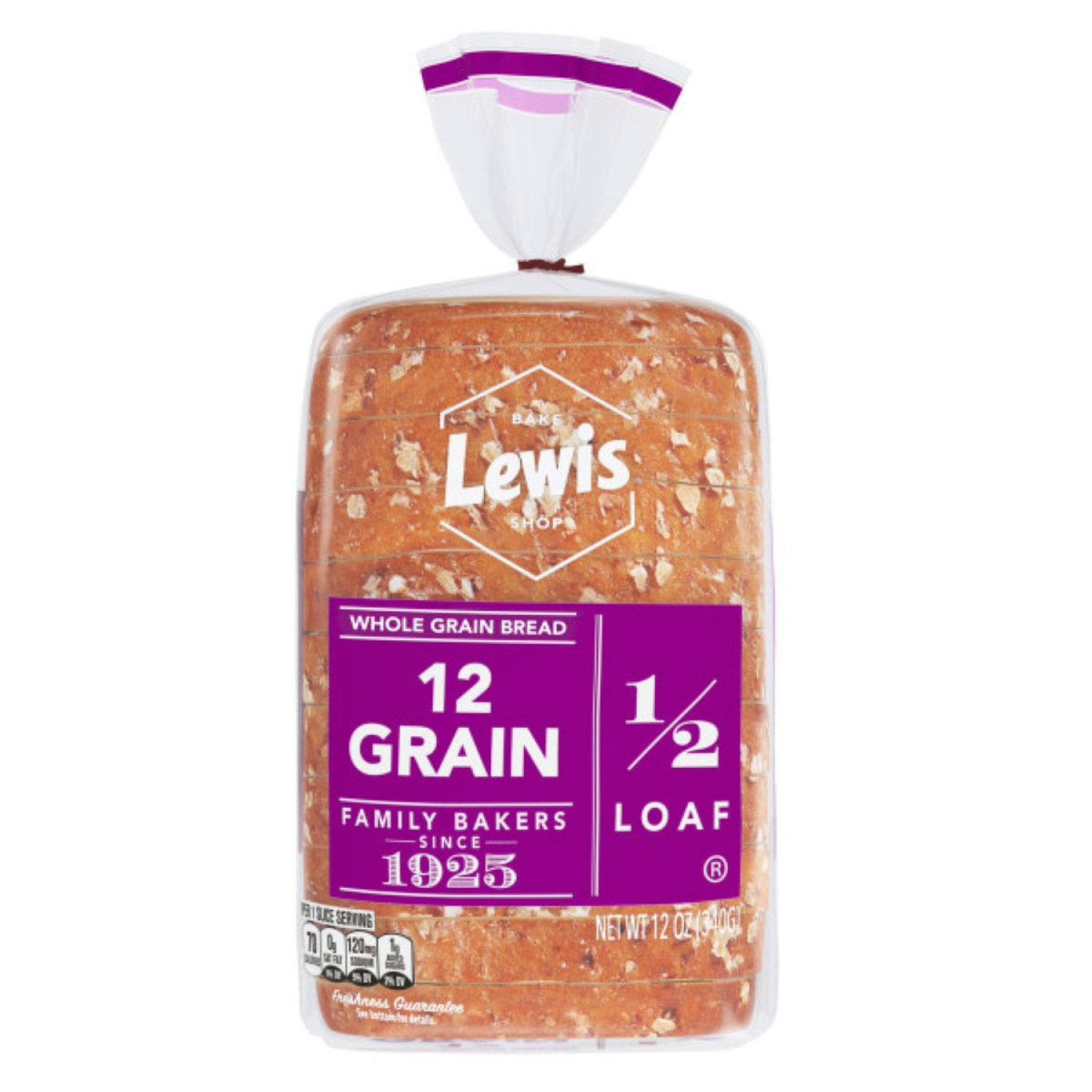 slide 8 of 8, Lewis 1/2 Loaf 12 Grain Bread 12 oz, 12 oz