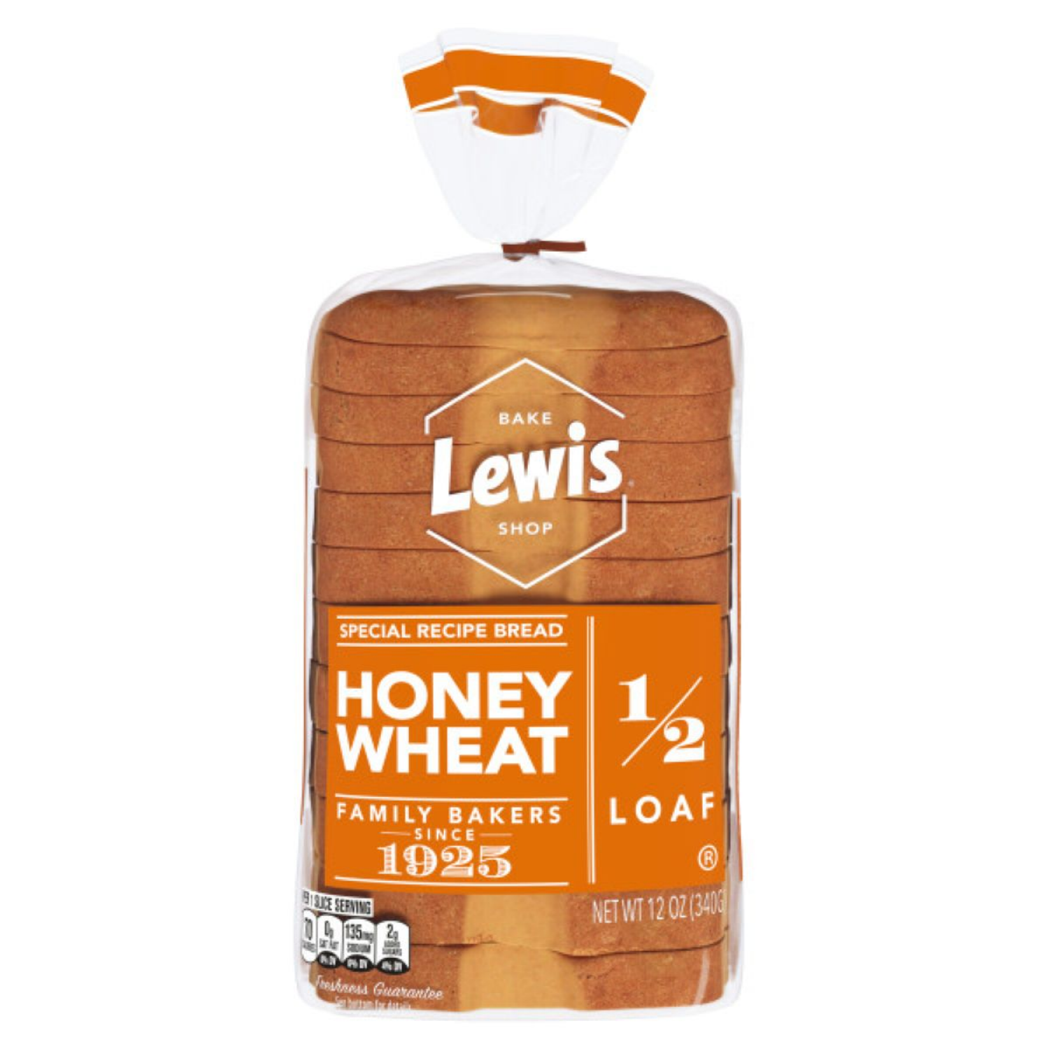 slide 8 of 8, Lewis 1/2 Loaf Honey Wheat Bread 12 oz, 12 oz