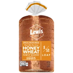 Lewis 1/2 Loaf Honey Wheat Bread 12 oz