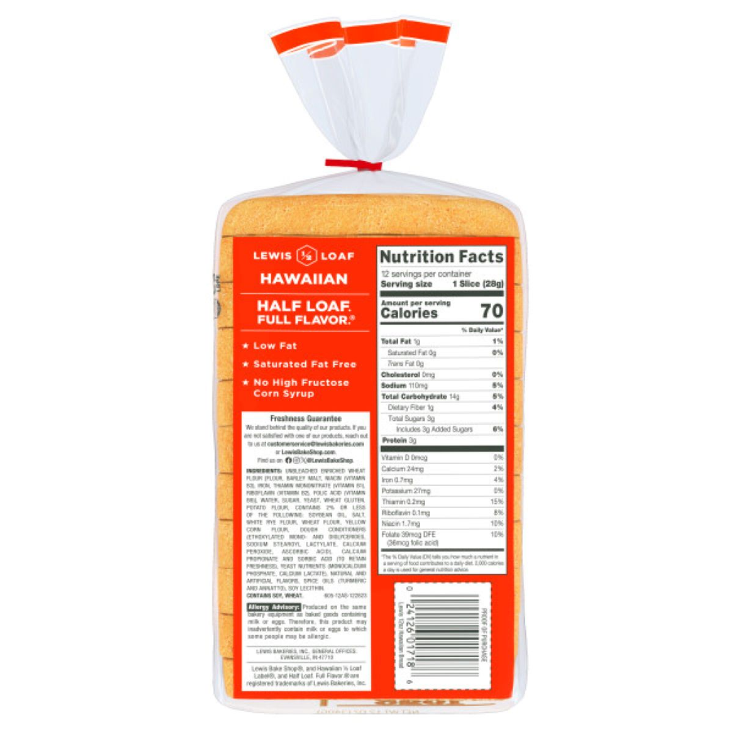 slide 2 of 8, Lewis 1/2 Loaf Hawaiian Bread 12 oz, 12 oz