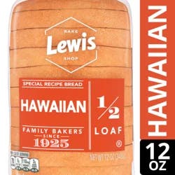 Lewis 1/2 Loaf Hawaiian Bread 12 oz