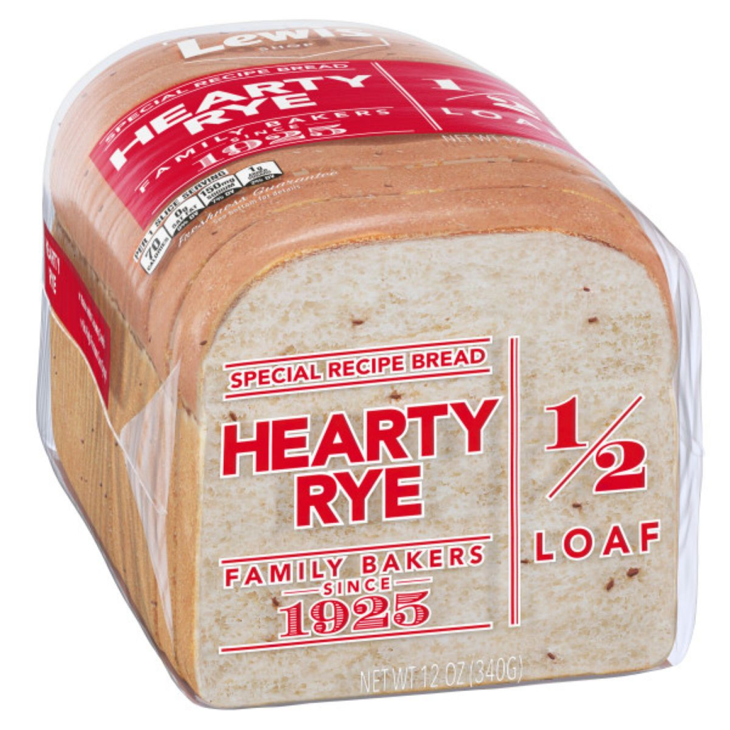 slide 6 of 8, Lewis 1/2 Loaf Hearty Rye Bread 12 oz, 12 oz