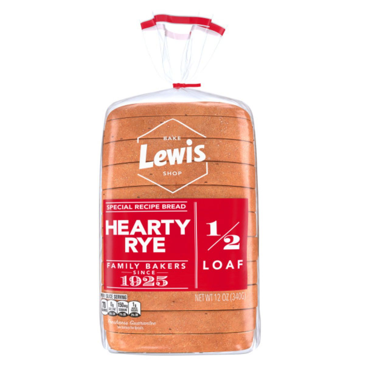 slide 8 of 8, Lewis 1/2 Loaf Hearty Rye Bread 12 oz, 12 oz