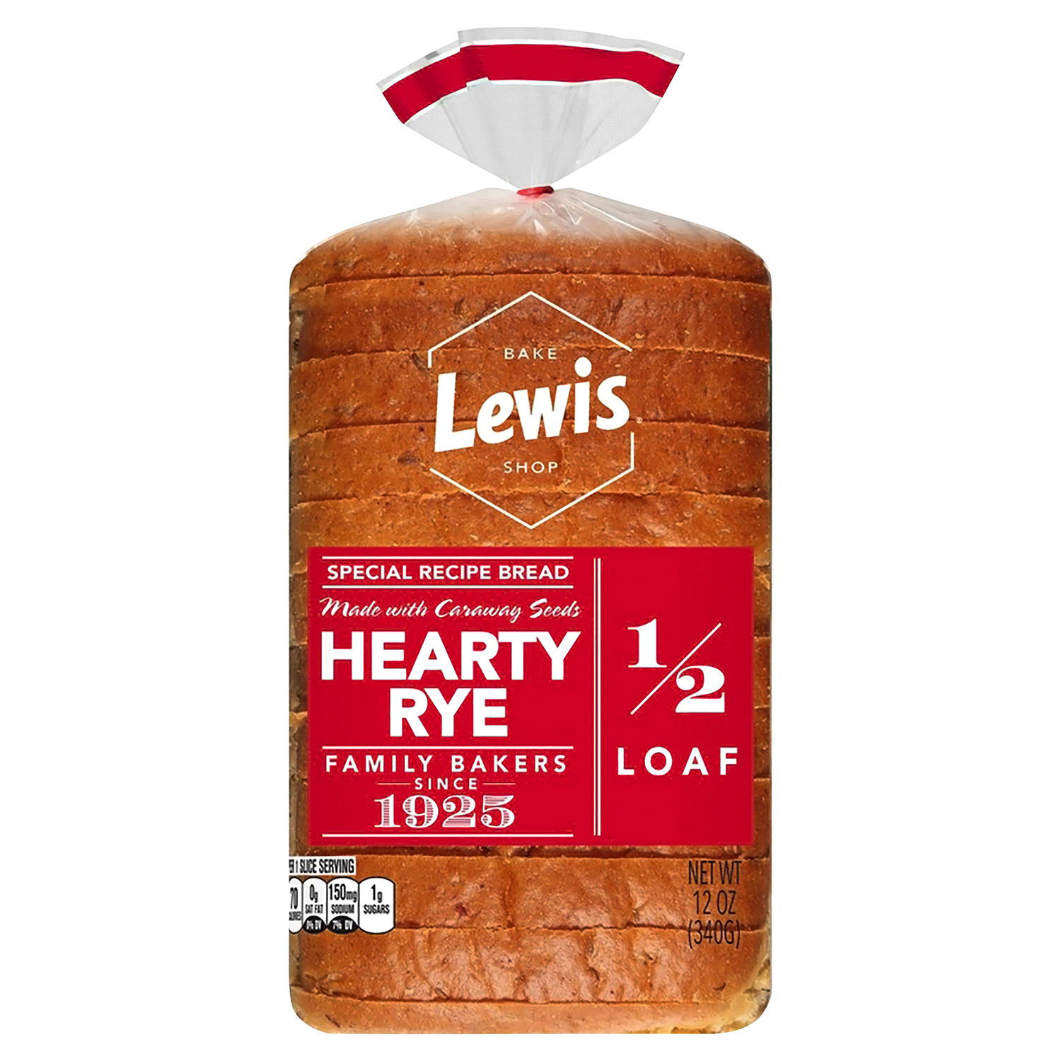 slide 1 of 8, Lewis 1/2 Loaf Hearty Rye Bread 12 oz, 12 oz