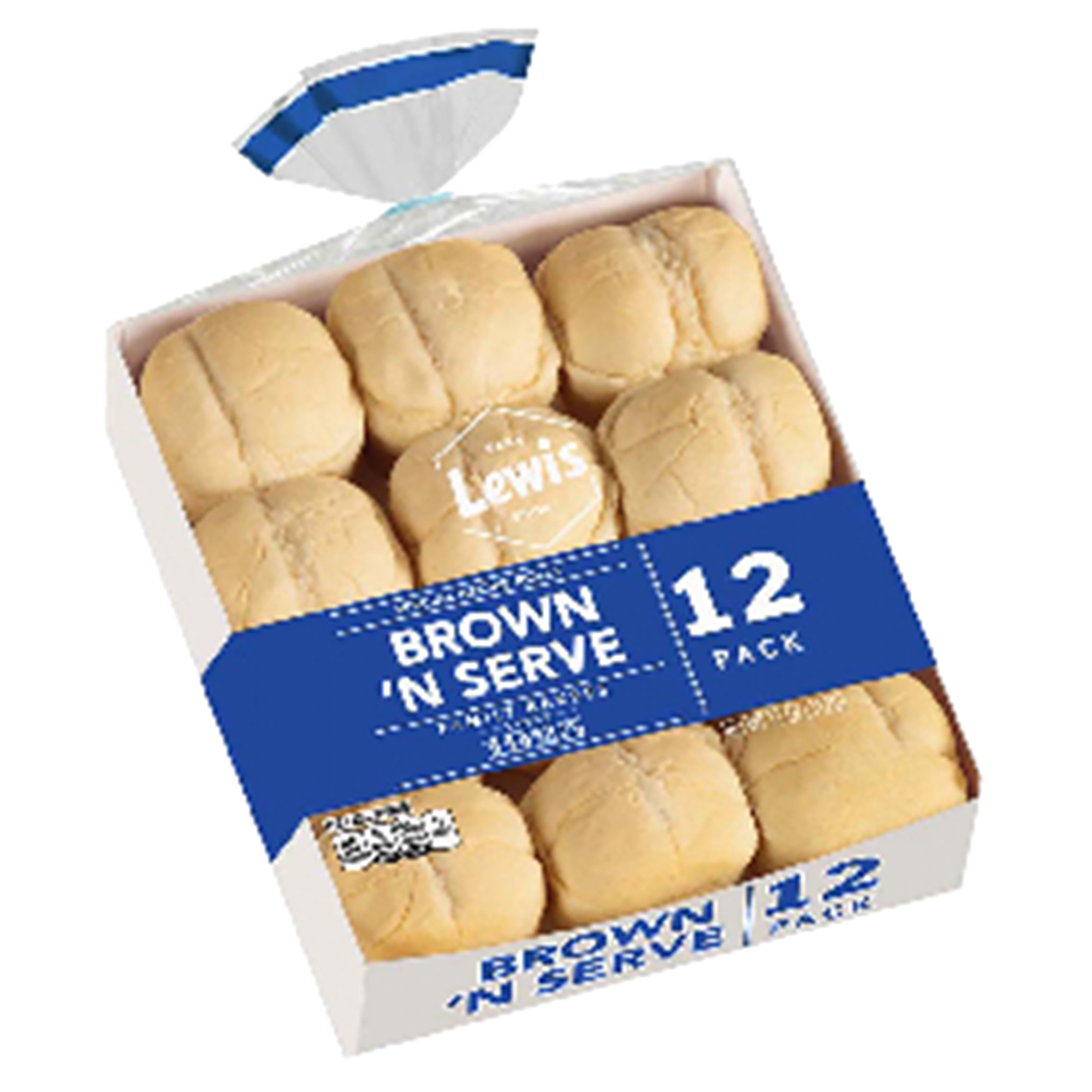 slide 1 of 1, Lewis Bakeries Brown 'N Serve Rolls 12 Pack, 12 ct