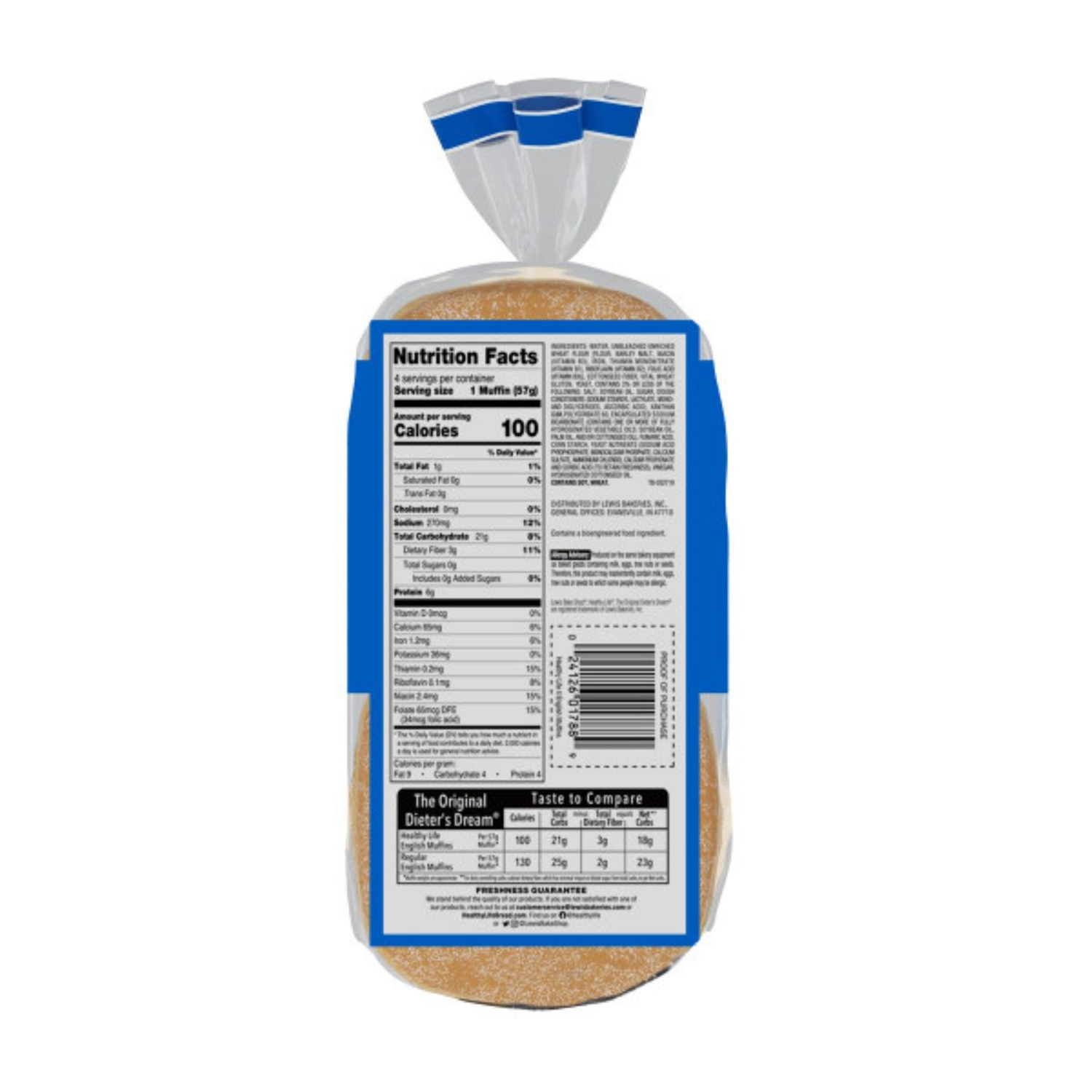 slide 2 of 8, Lewis Healthy Life English Muffins 8 oz, 4 ct