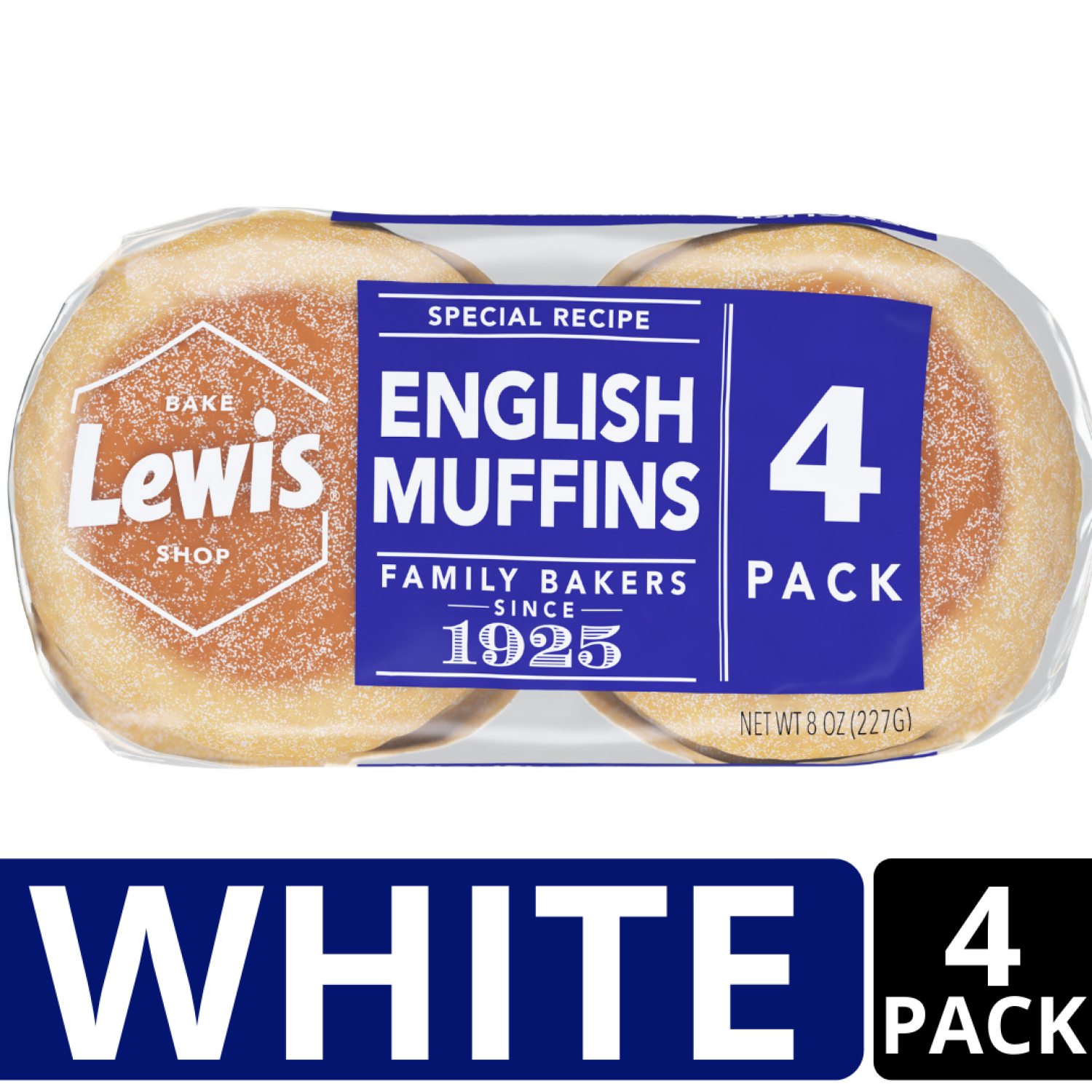 slide 1 of 5, Lewis Bakeries White English Muffins, 8 oz, 4 Count, 8 oz