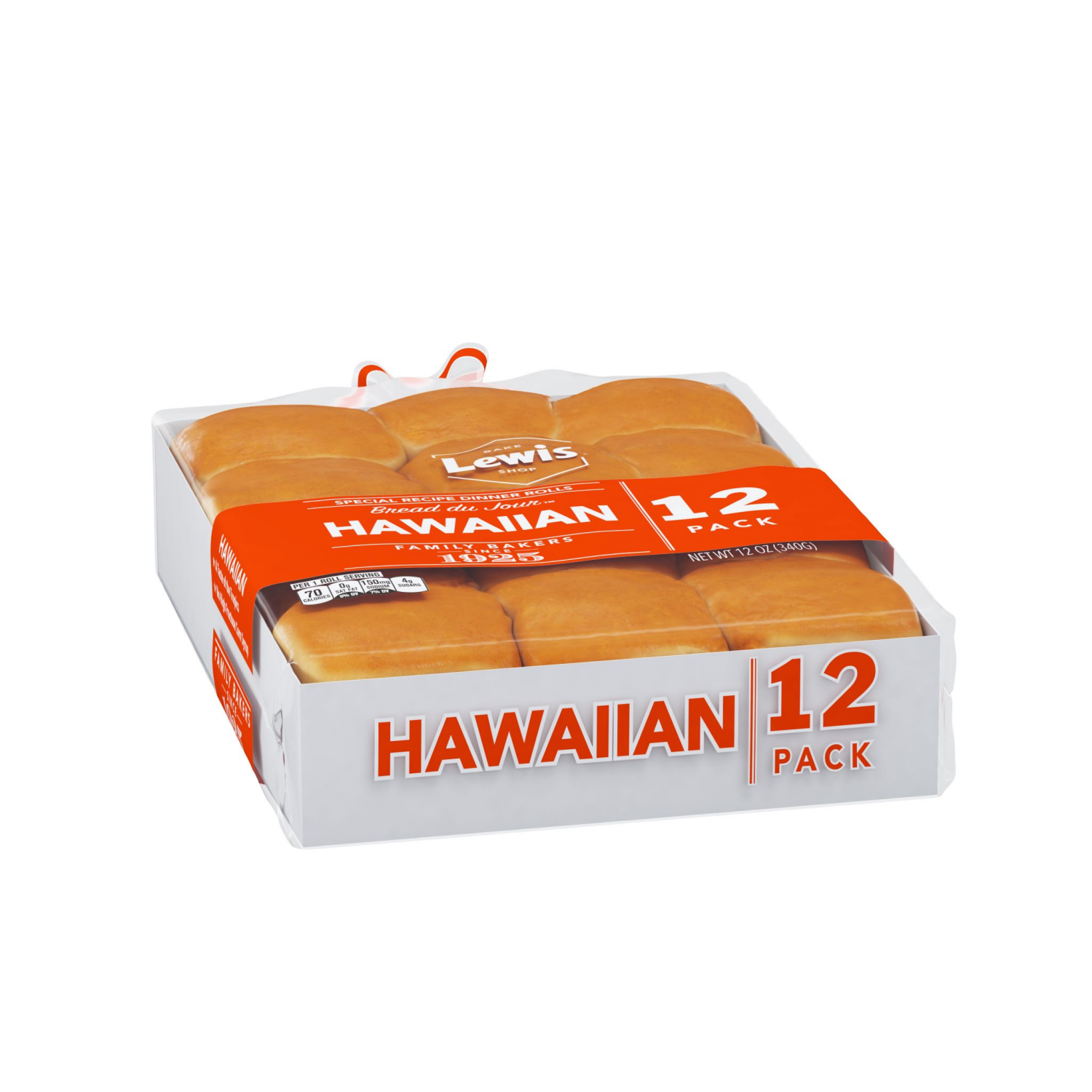 slide 4 of 5, Lewis Bakeries Hawaiian Dinner Rolls, 12 oz, 12 Count, 12 oz