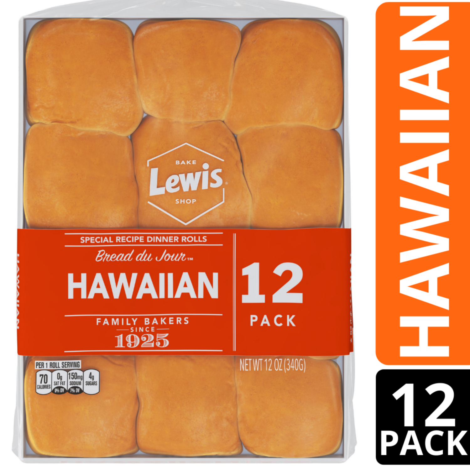 slide 5 of 5, Lewis Bakeries Hawaiian Dinner Rolls, 12 oz, 12 Count, 12 oz