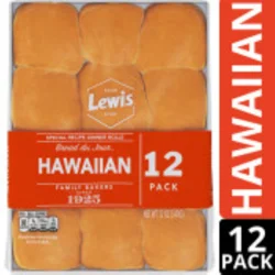Lewis Bakeries Hawaiian Dinner Rolls, 12 oz, 12 Count