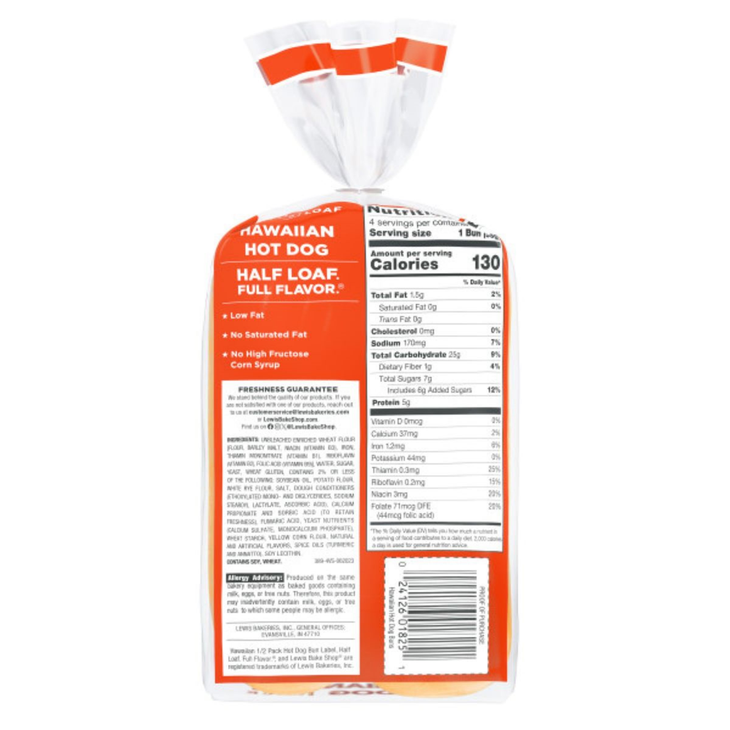 slide 2 of 8, Lewis 1/2 Pack Hawaiian Hot Dog Buns 7.5 oz, 7.5 oz