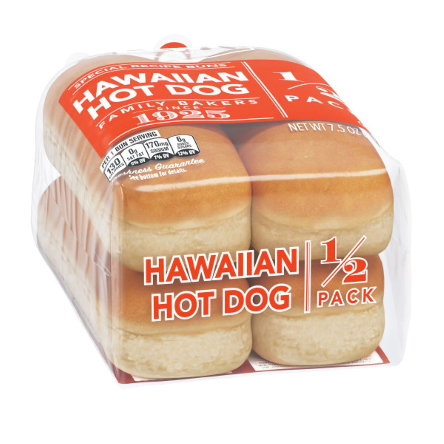 slide 6 of 8, Lewis 1/2 Pack Hawaiian Hot Dog Buns 7.5 oz, 7.5 oz