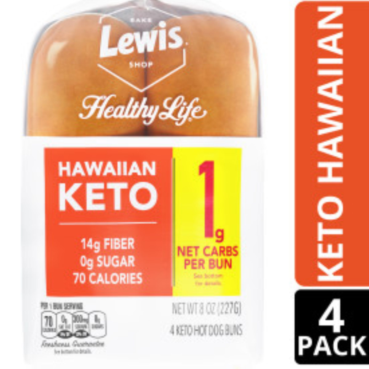 slide 4 of 5, Healthy Life Hawaiian Keto Hot Dog Buns 4 ea, 4 ct