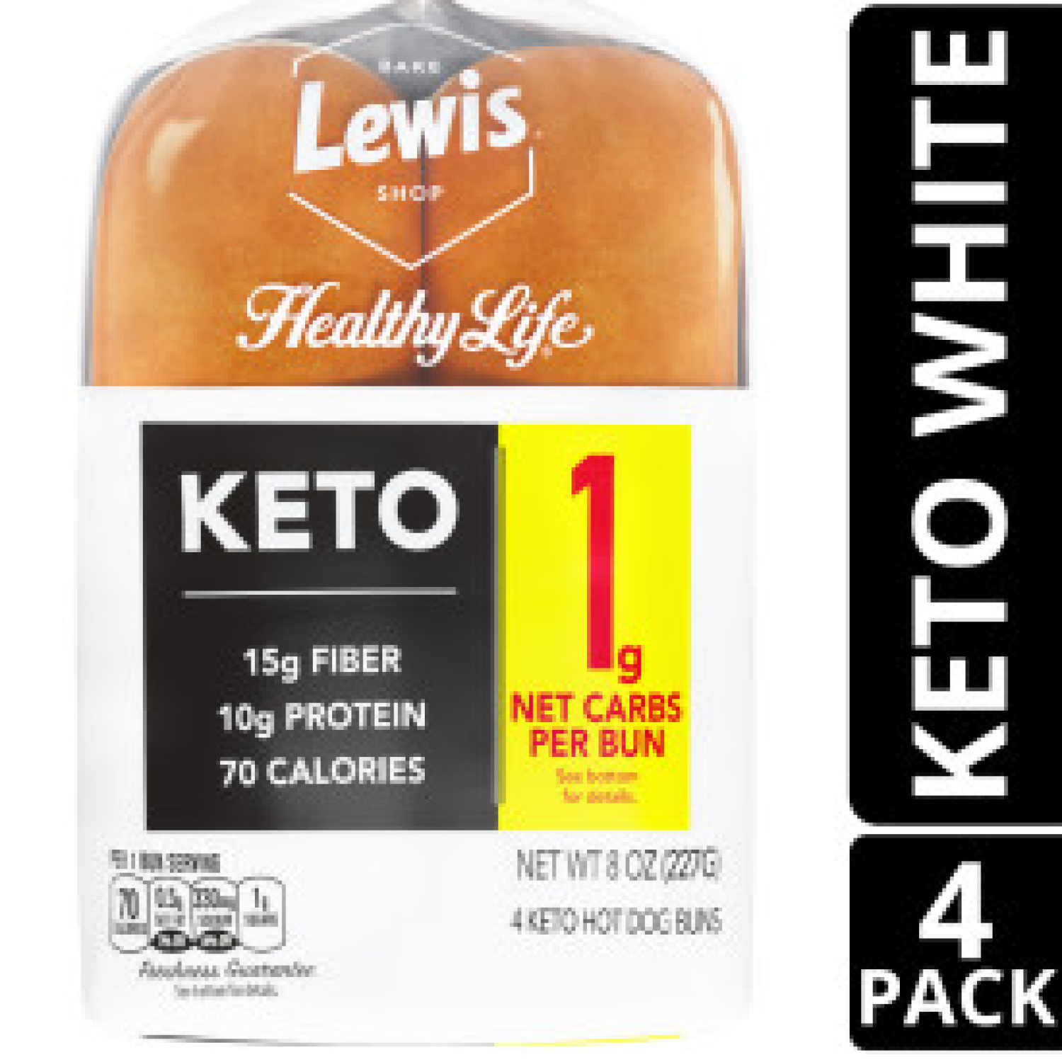slide 1 of 5, Healthy Life Keto Hot Dog Buns 4 ea, 4 ct