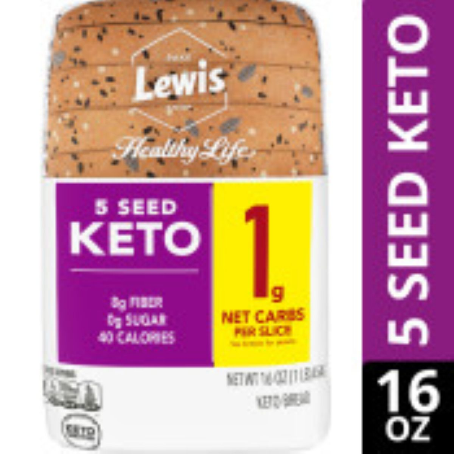 slide 5 of 5, Healthy Life 5 Seed Keto Bread 16 oz, 16 oz
