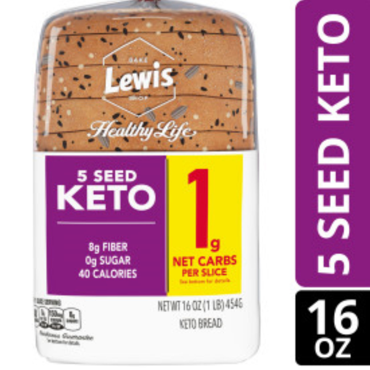 slide 1 of 5, Healthy Life 5 Seed Keto Bread 16 oz, 16 oz