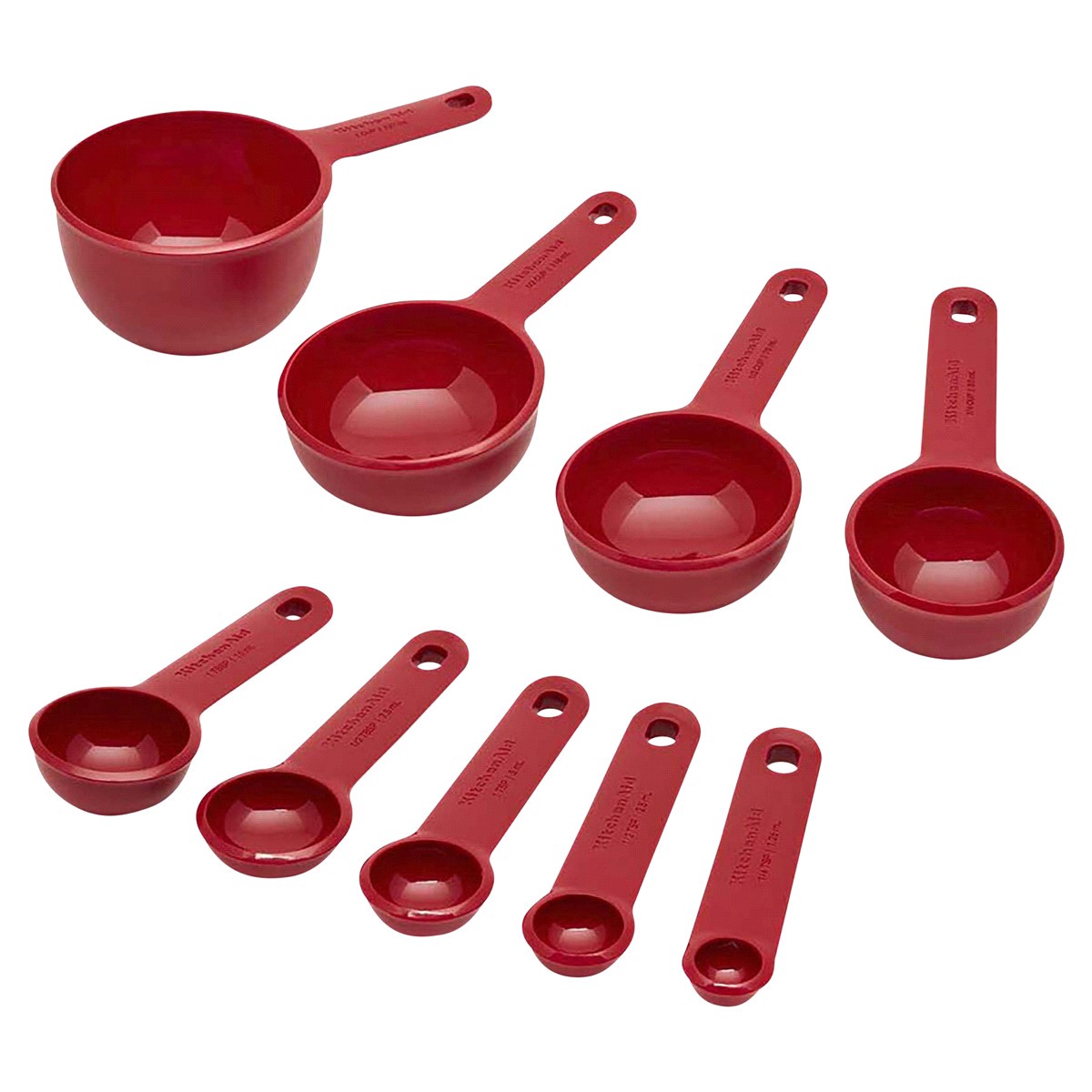 slide 1 of 1, KitchenAid Kitchen Aid Universal Measure Cups and Spoons, Red Set, 1 ct