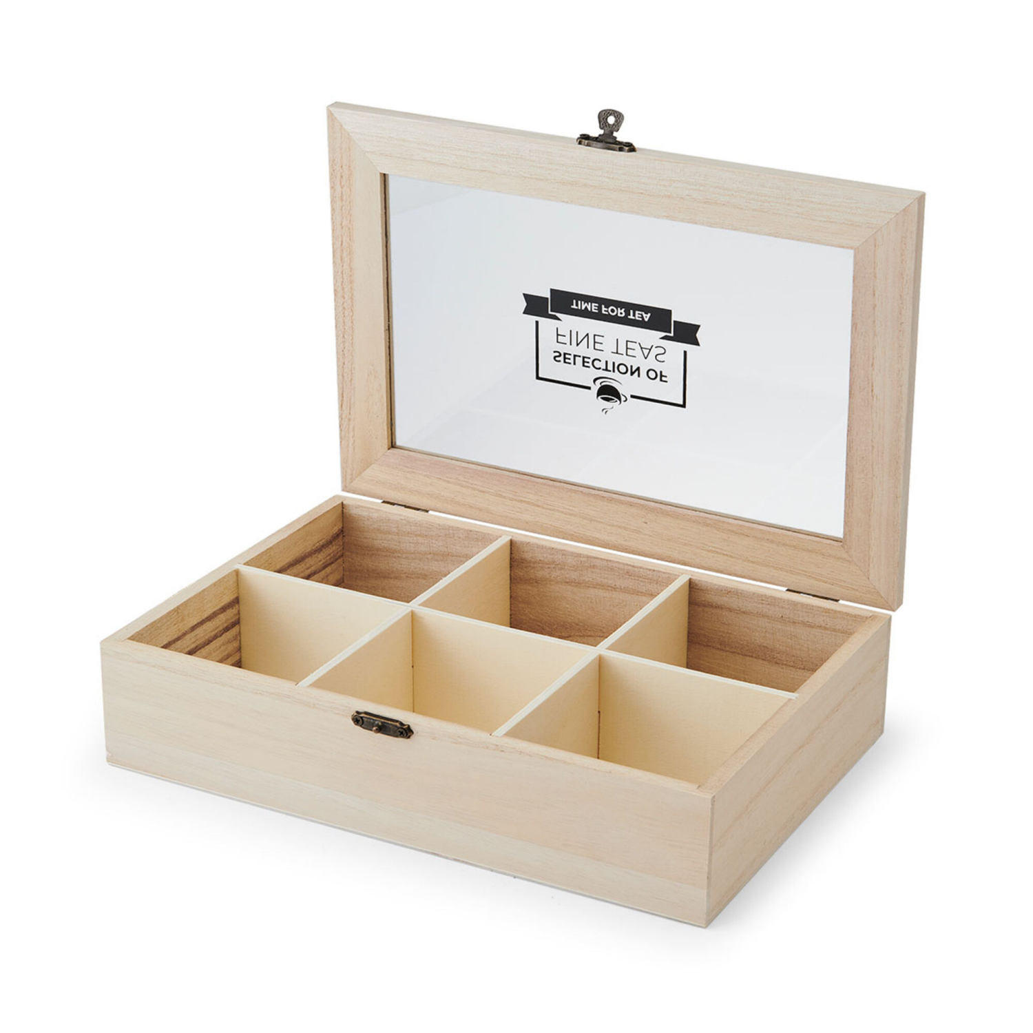 slide 1 of 2, Kamenstein Copco Wooden Tea Box with Window and Latch, 1 ct