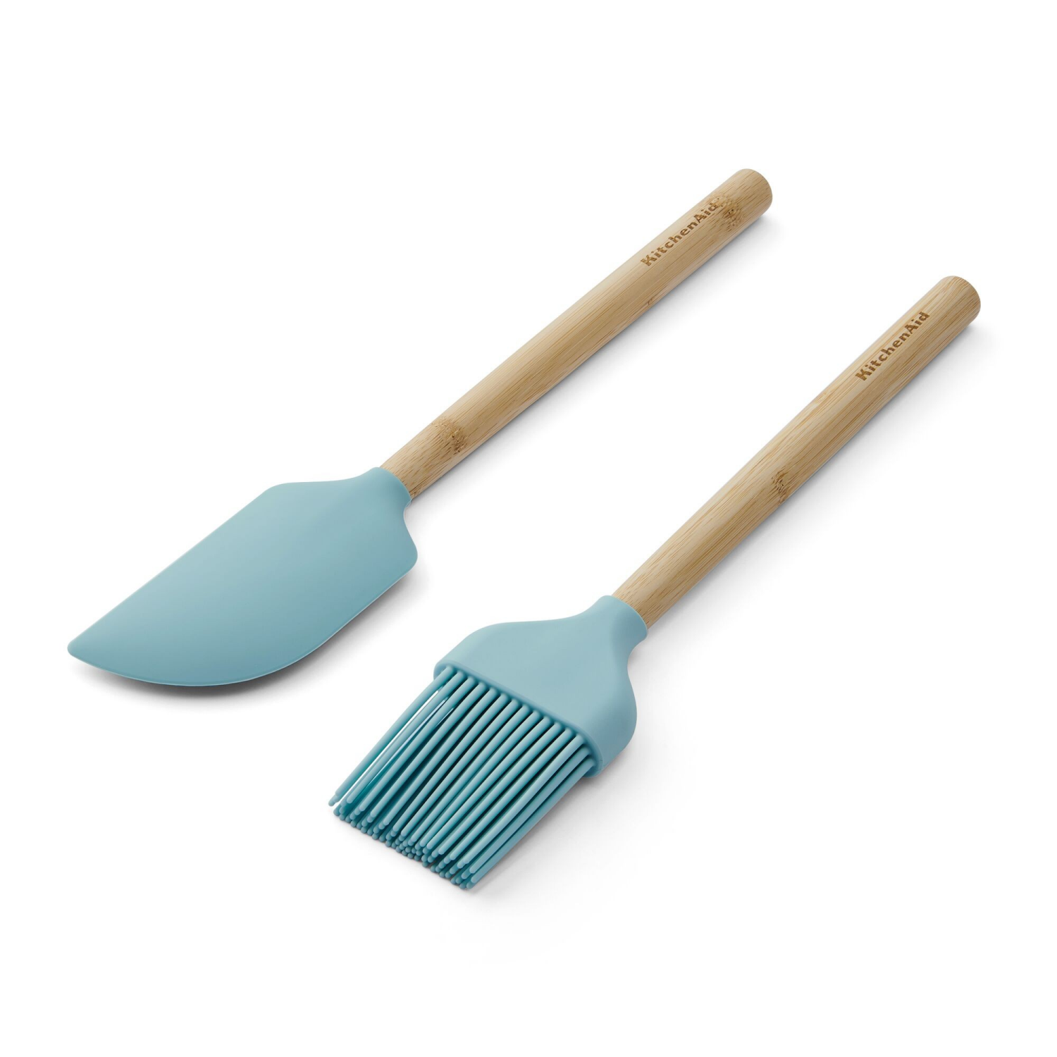 slide 1 of 2, KITCHENAID Kitchen Aid Bamboo 2pc Spatula Basting Brush Mineral Water, 2 ct