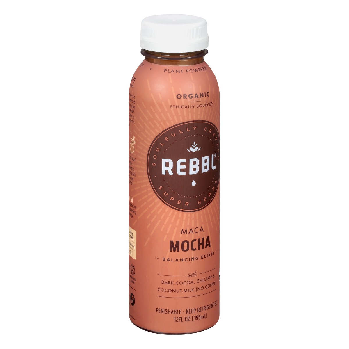 slide 2 of 13, REBBL Organic Maca Mocha Balancing Elixir 12 oz, 12 oz
