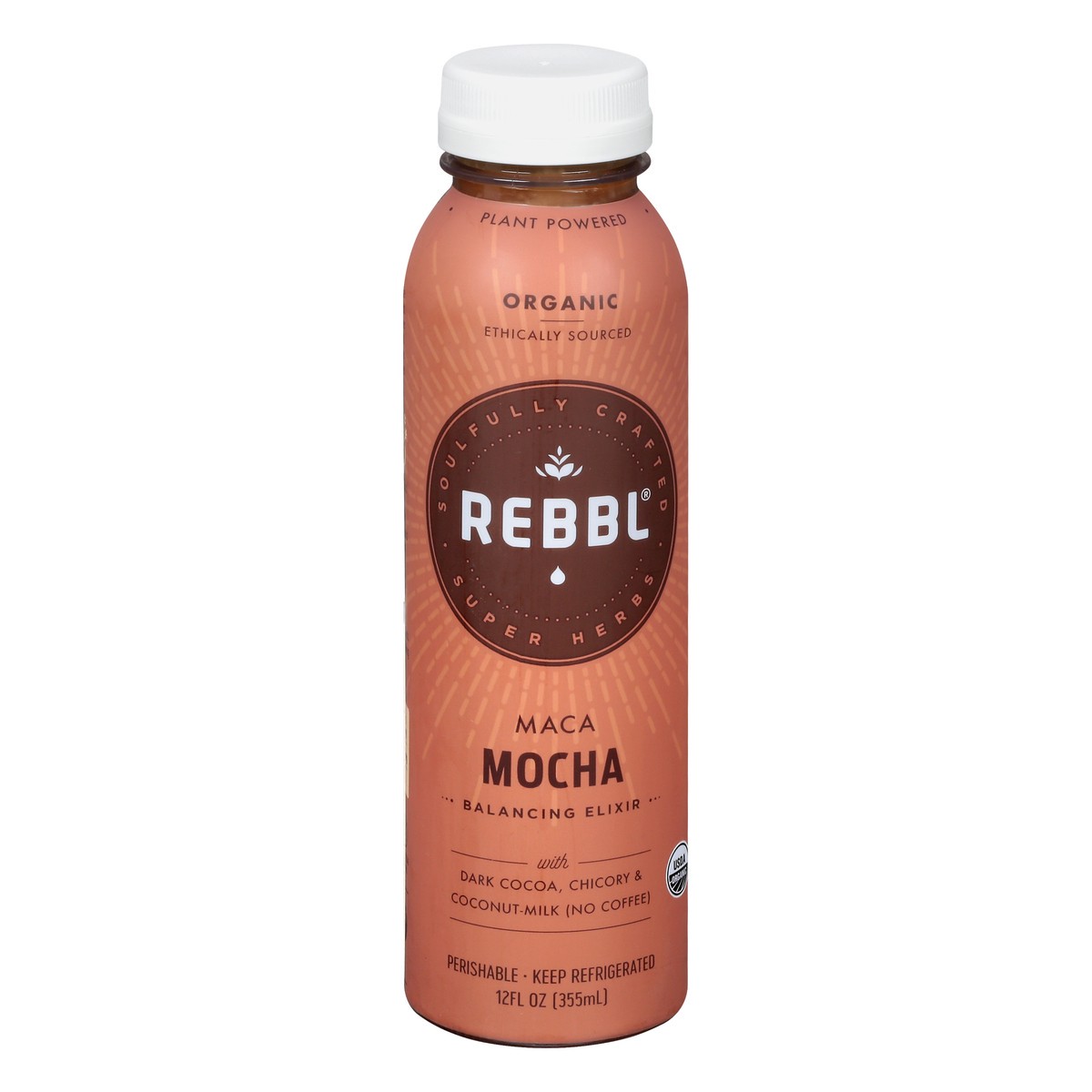 slide 1 of 13, REBBL Organic Maca Mocha Balancing Elixir 12 oz, 12 oz