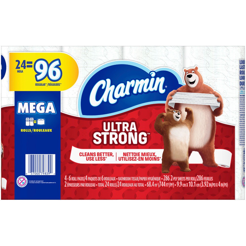 slide 3 of 4, Charmin Ultra Strong Toilet Paper 24 Mega Rolls, 220 Sheets Per Roll, 24 ct