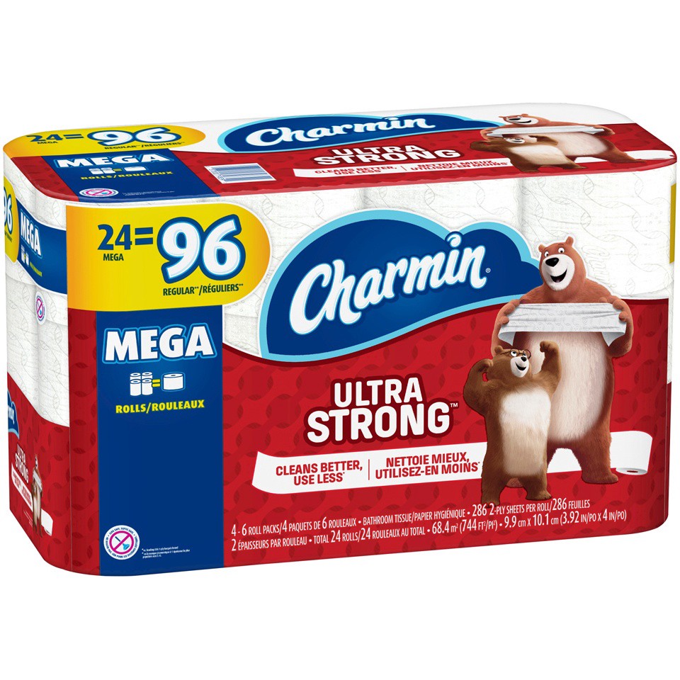 slide 2 of 4, Charmin Ultra Strong Toilet Paper 24 Mega Rolls, 220 Sheets Per Roll, 24 ct