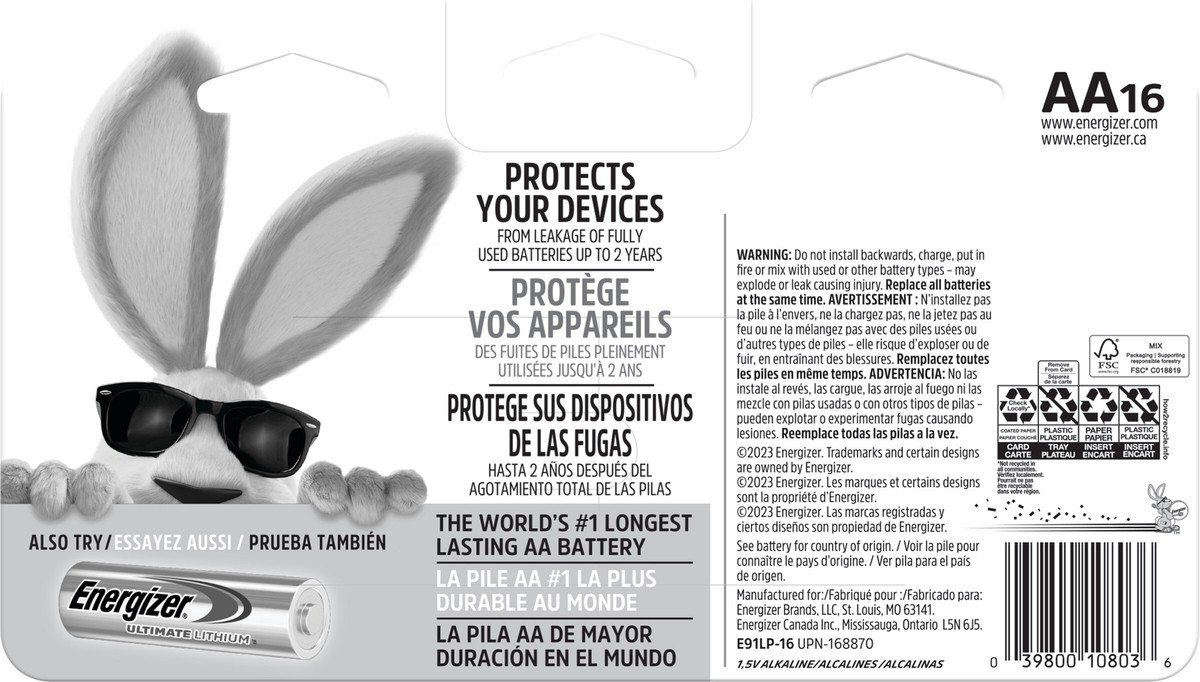 slide 2 of 3, Energizer MAX AA Batteries (16 Pack), Double A Alkaline Batteries, 16 ct