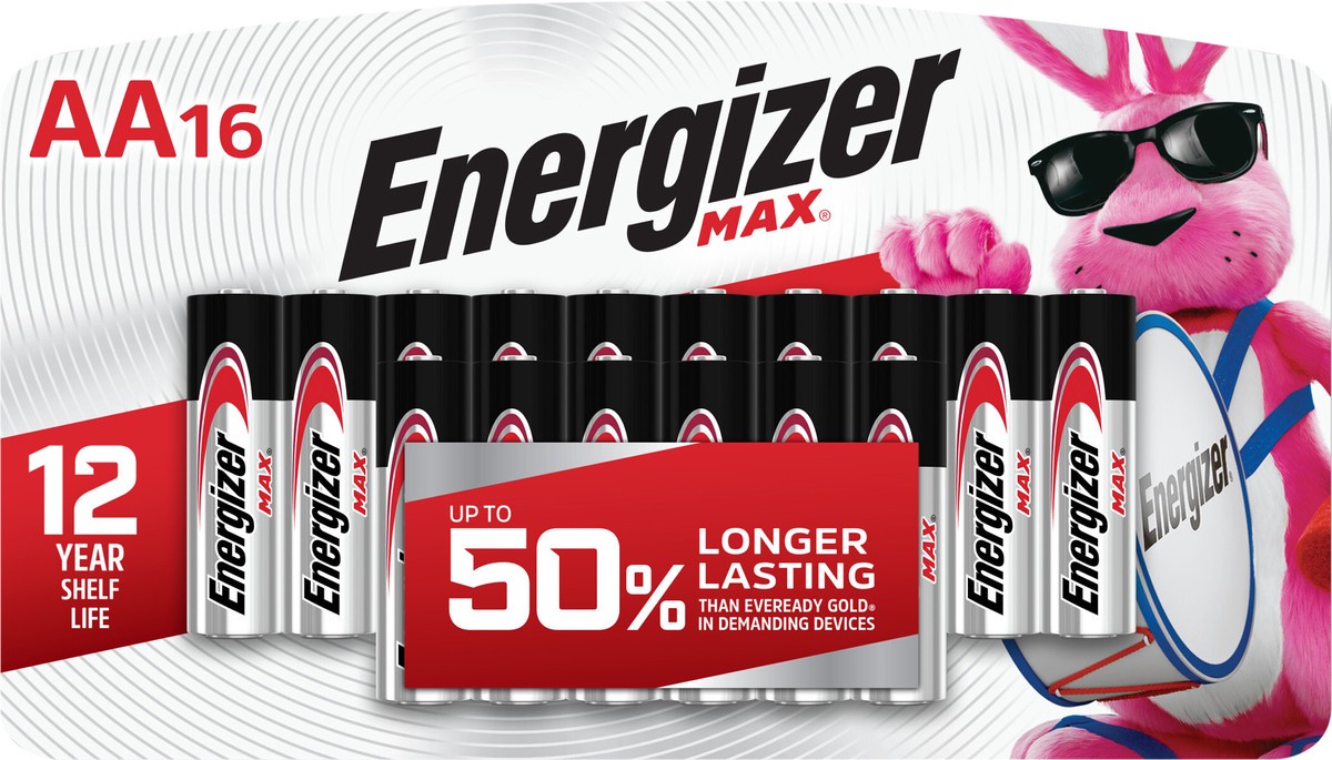 slide 3 of 3, Energizer MAX AA Batteries (16 Pack), Double A Alkaline Batteries, 16 ct