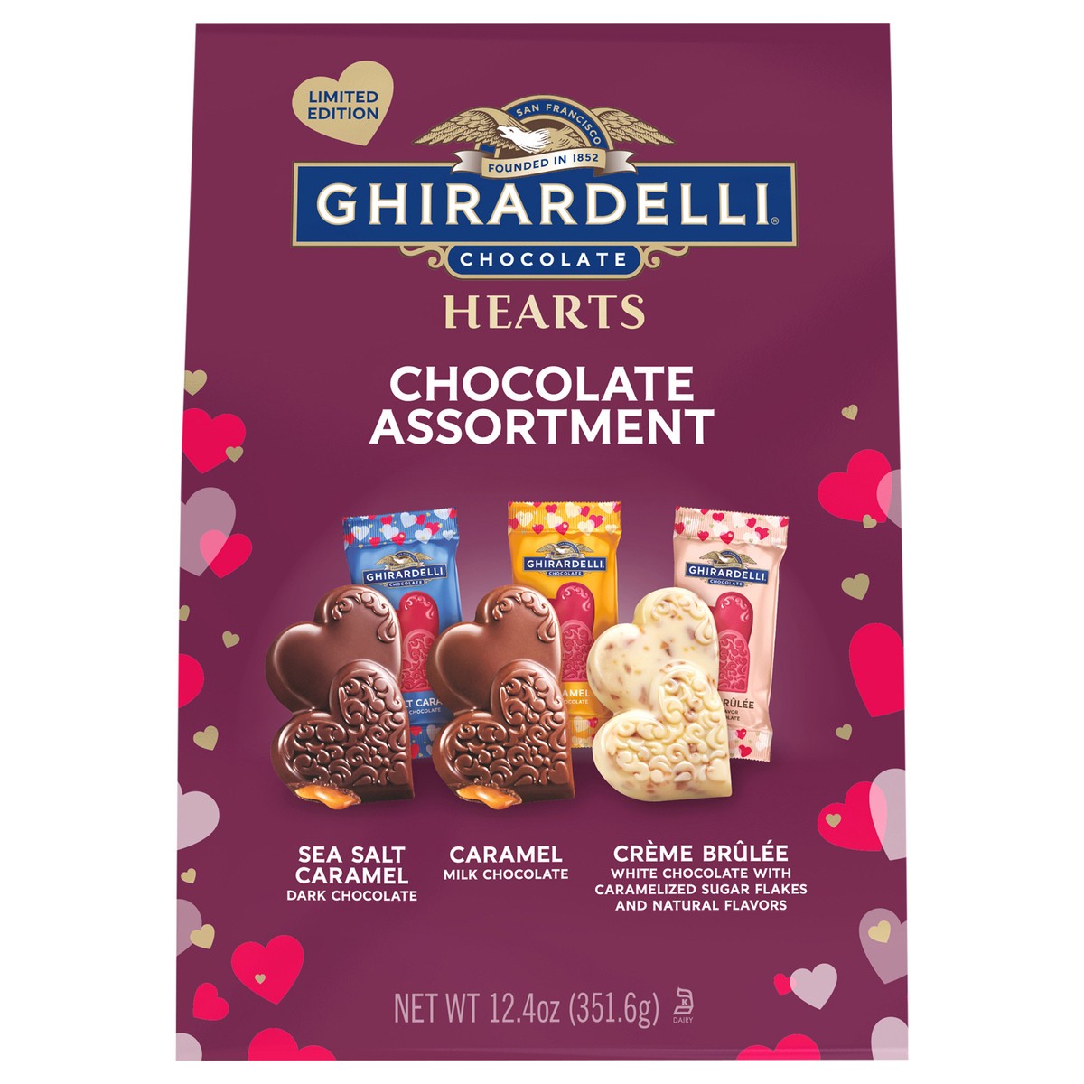 slide 1 of 5, GHIRARDELLI Chocolate Assortment Hearts , 12.4 oz, 12.4 oz