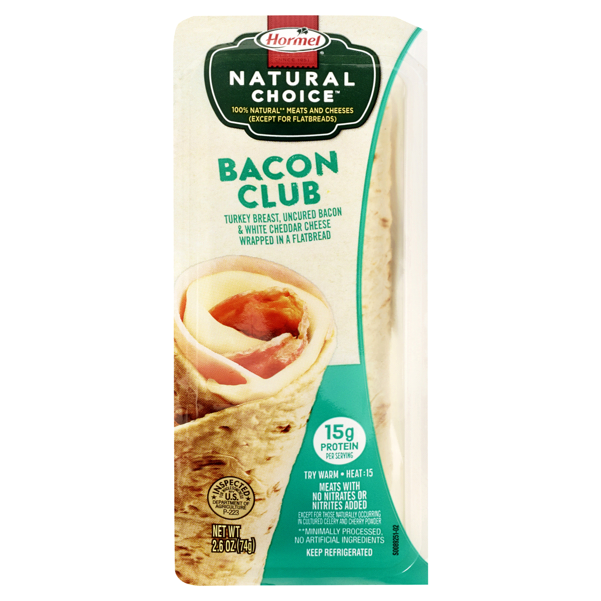 slide 1 of 8, Hormel Natural Choice Bacon Club Wrap, 2.6 oz